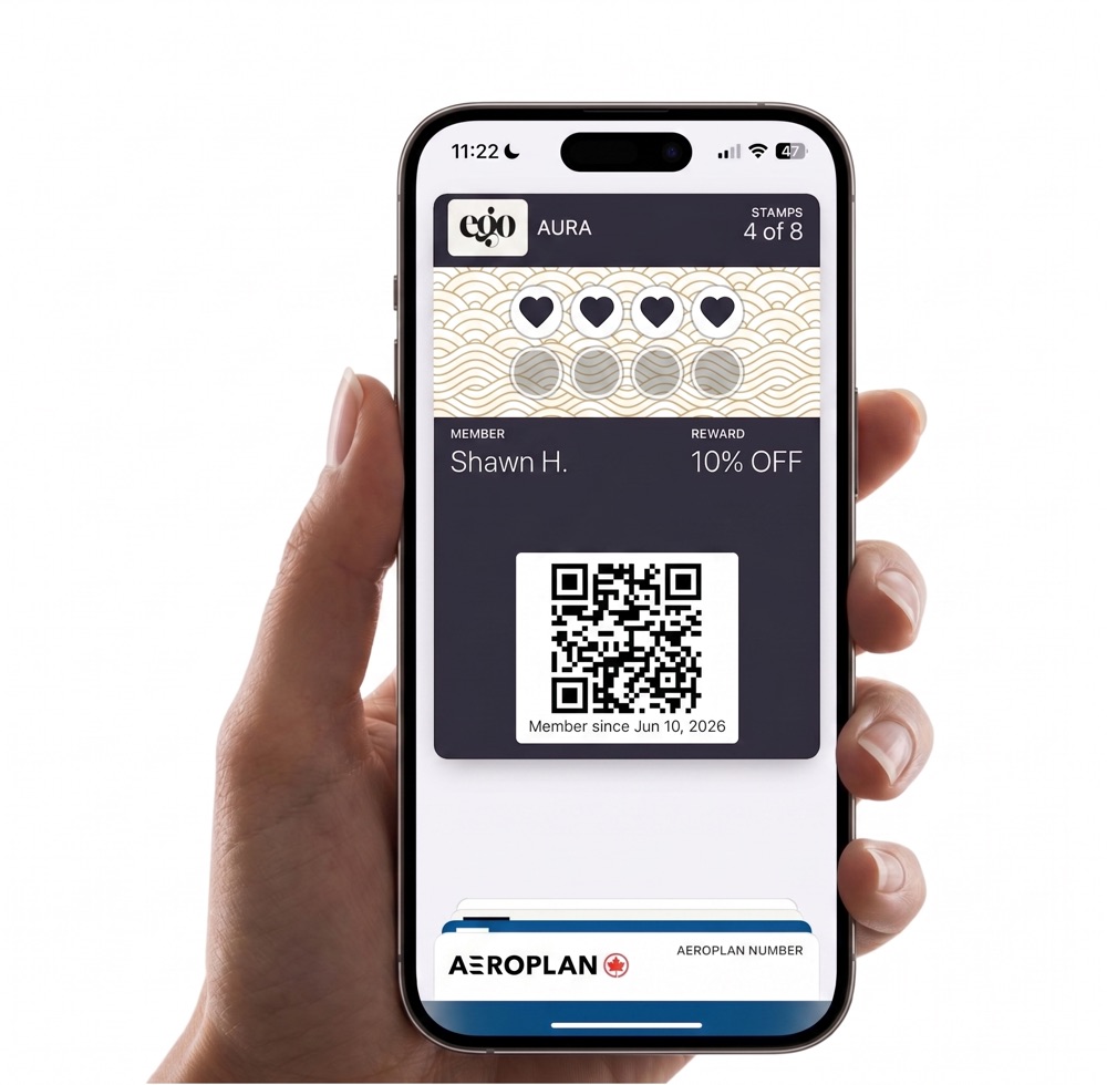 A Heed loyalty card in Apple Wallet on a phone, partway to a reward